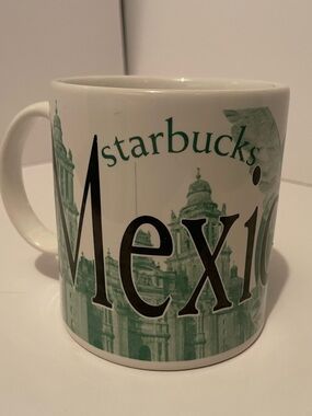 Starbucks White and Green Mexico City Illustration Mug